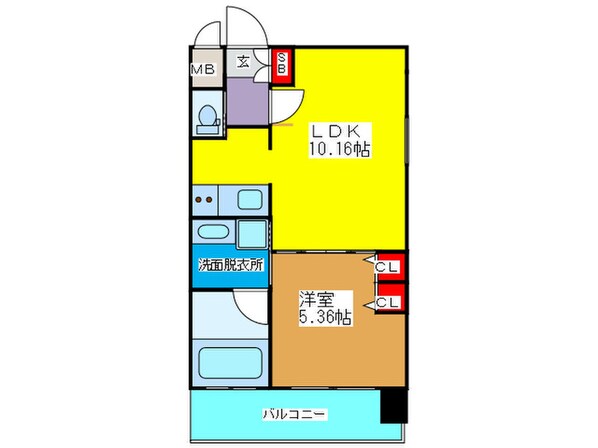 プレジオ南堀江の物件間取画像